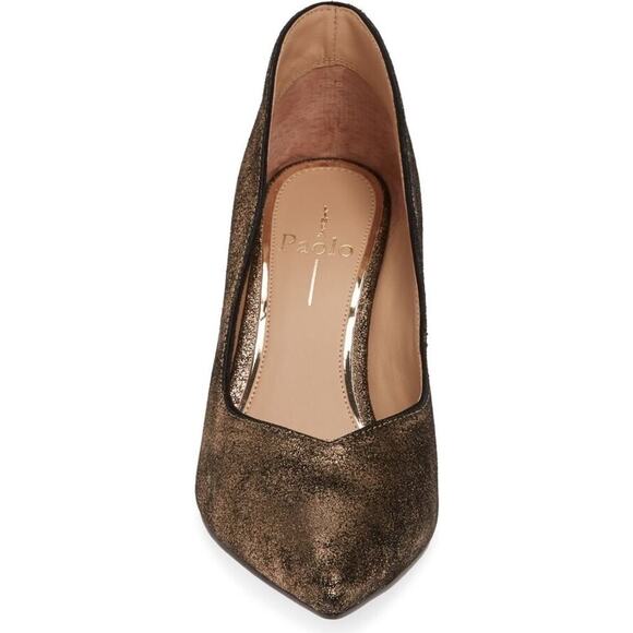 NWOB:‎ LINEA PAOLO Penrose  Stiletto Pumps Bronze Split Suede 10M (S346) - Picture 2 of 11
